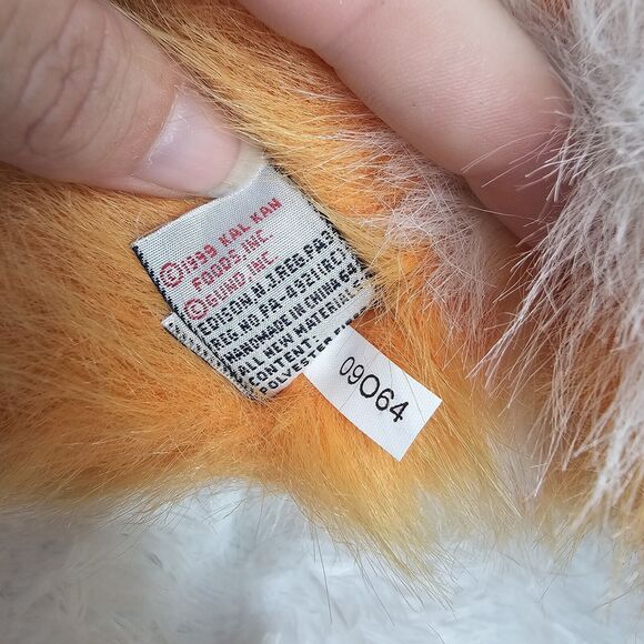 Gund Chuck Whiskas Kitty Cat Plush Orange White Yellow Eyes Advertising 16" 1999 - Picture 10 of 11